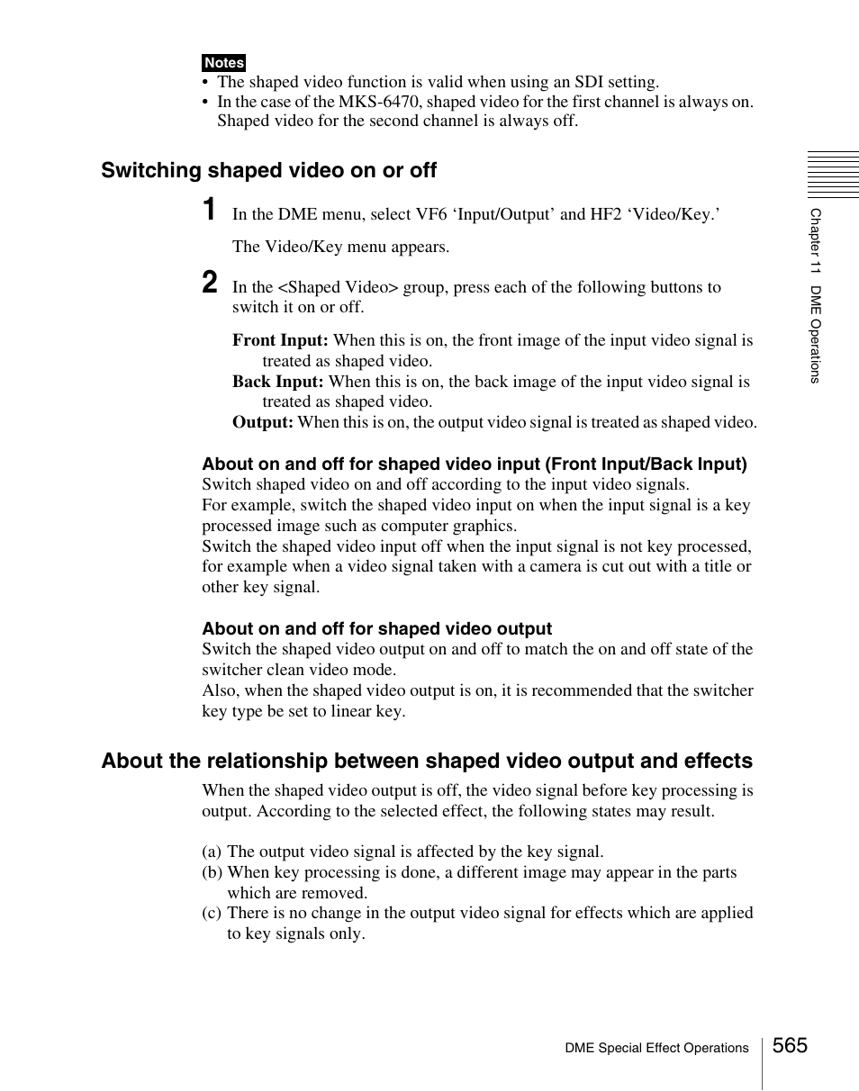 Switching shaped video on or off | Sony Multi Interface Shoe Adapter User Manual | Page 565 / 1094