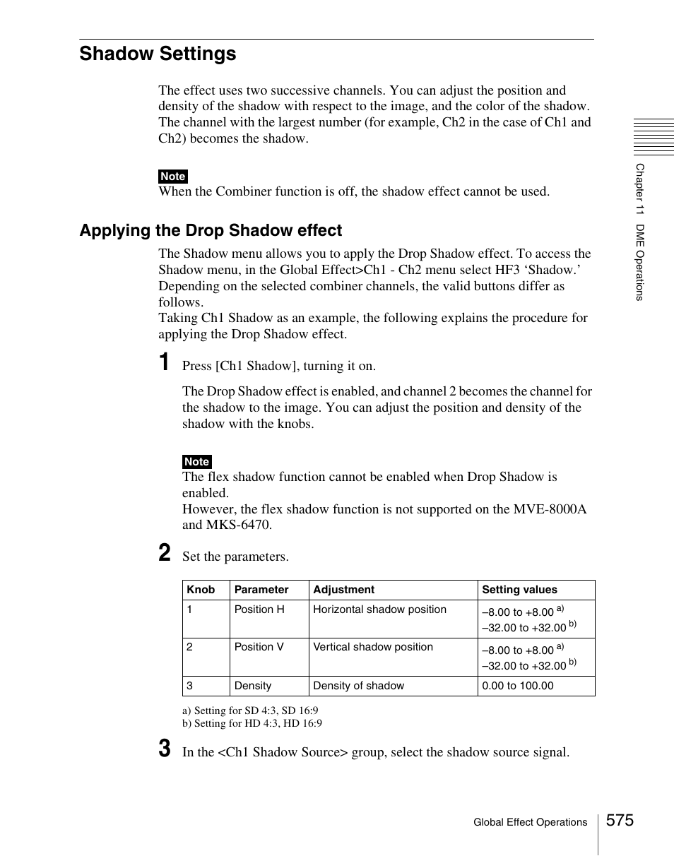 Shadow settings, Applying the drop shadow effect | Sony Multi Interface Shoe Adapter User Manual | Page 575 / 1094