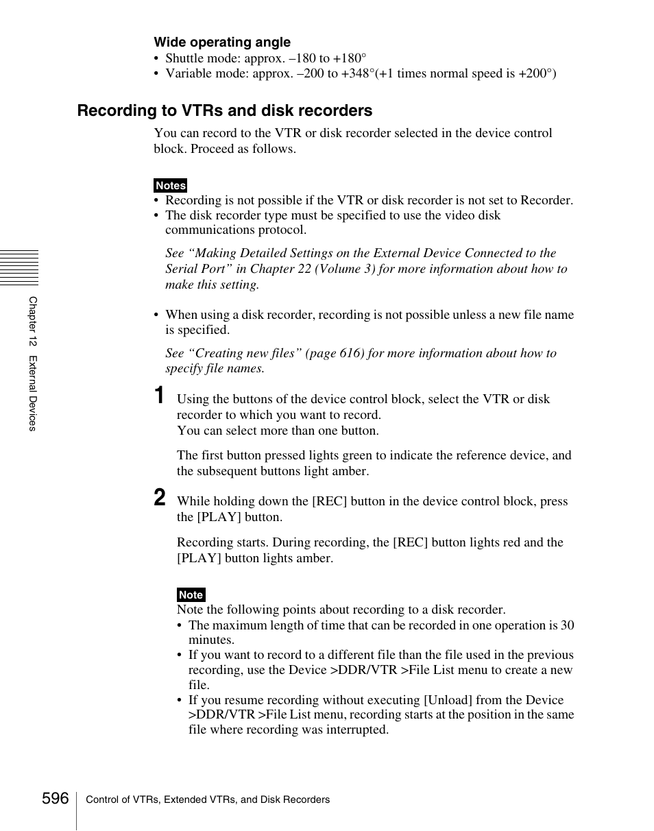Recording to vtrs and disk recorders | Sony Multi Interface Shoe Adapter User Manual | Page 596 / 1094