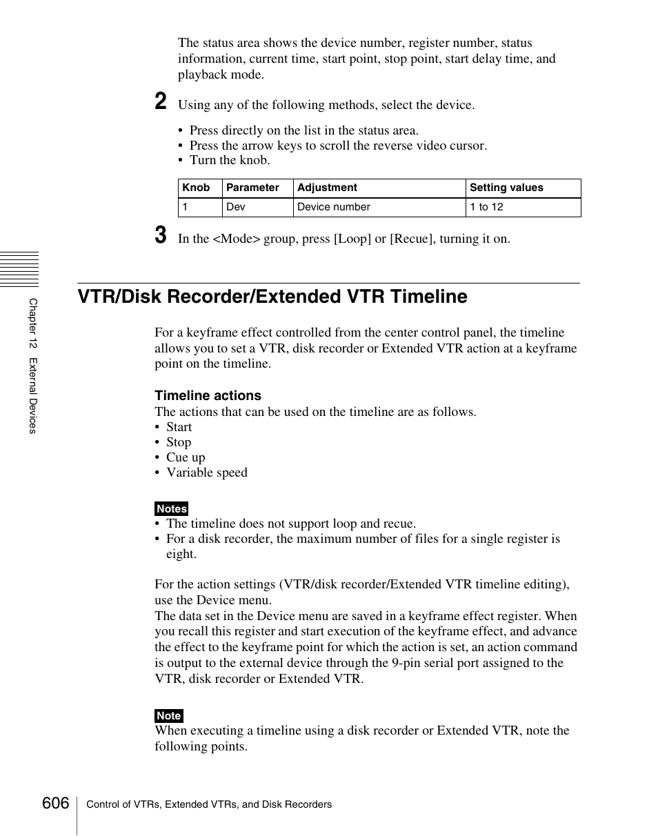 Vtr/disk recorder/extended vtr timeline | Sony Multi Interface Shoe Adapter User Manual | Page 606 / 1094