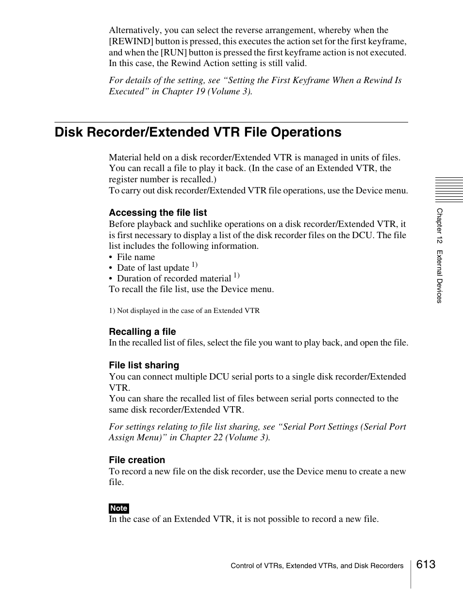 Disk recorder/extended vtr file operations | Sony Multi Interface Shoe Adapter User Manual | Page 613 / 1094