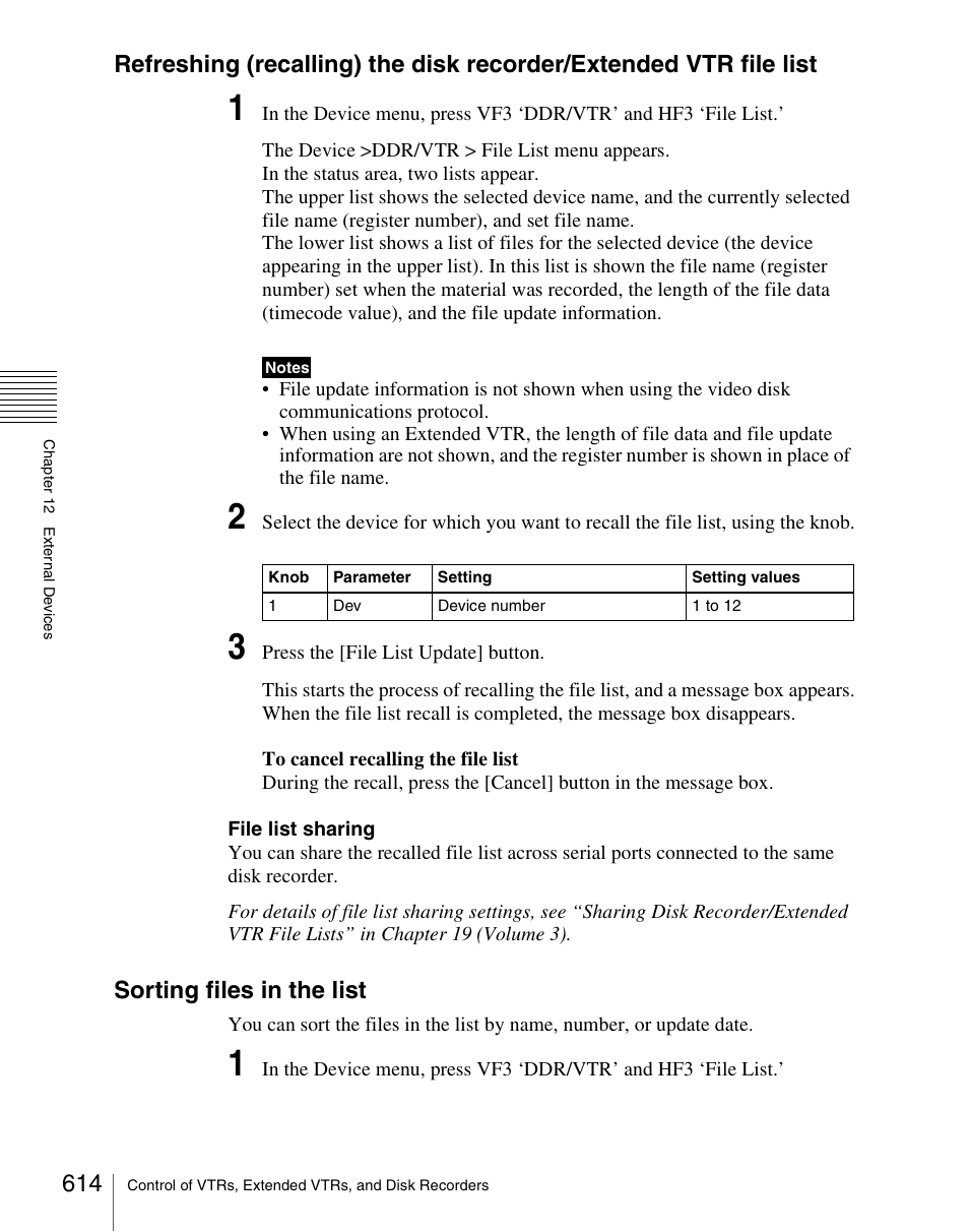 Sorting files in the list | Sony Multi Interface Shoe Adapter User Manual | Page 614 / 1094