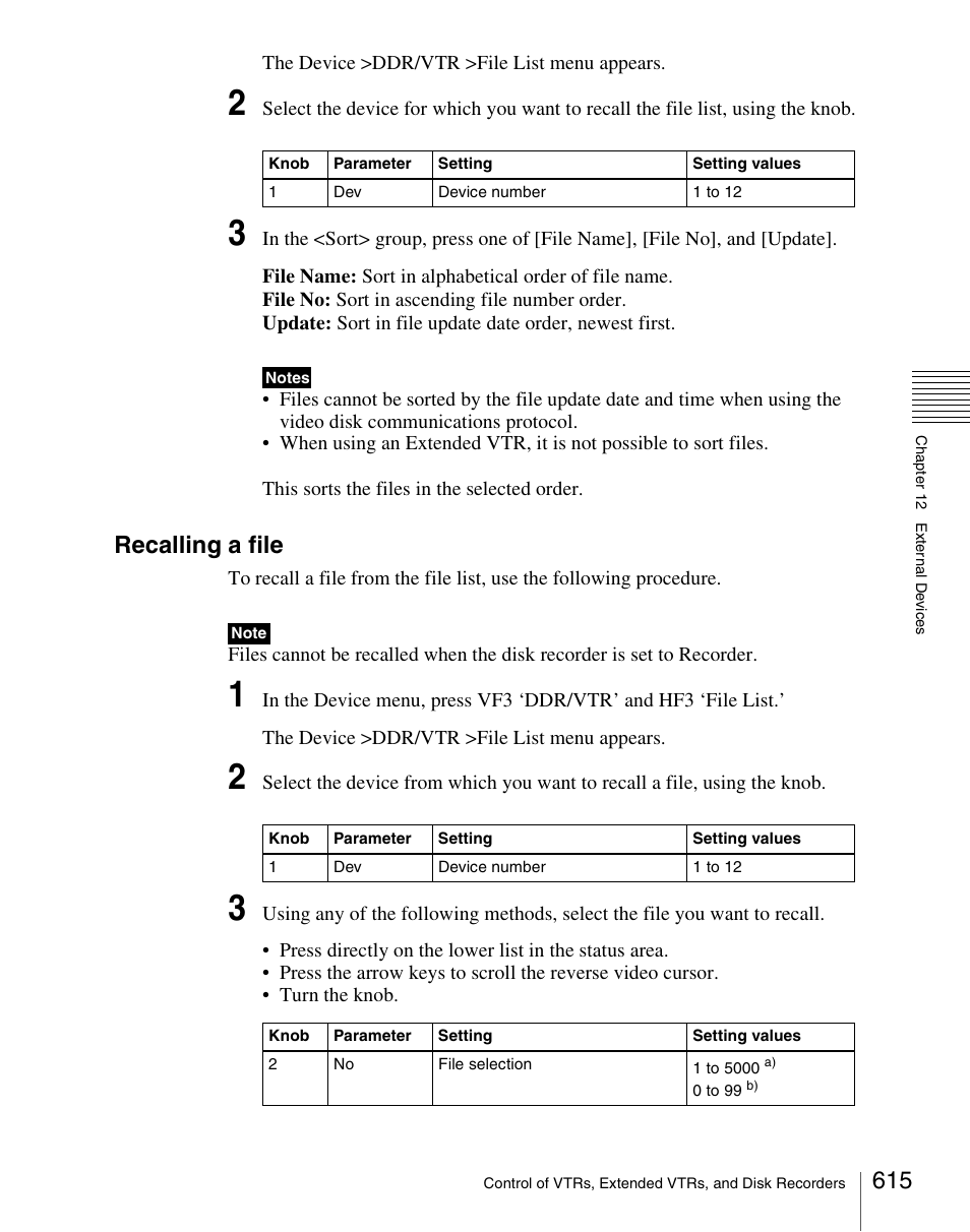 Recalling a file | Sony Multi Interface Shoe Adapter User Manual | Page 615 / 1094