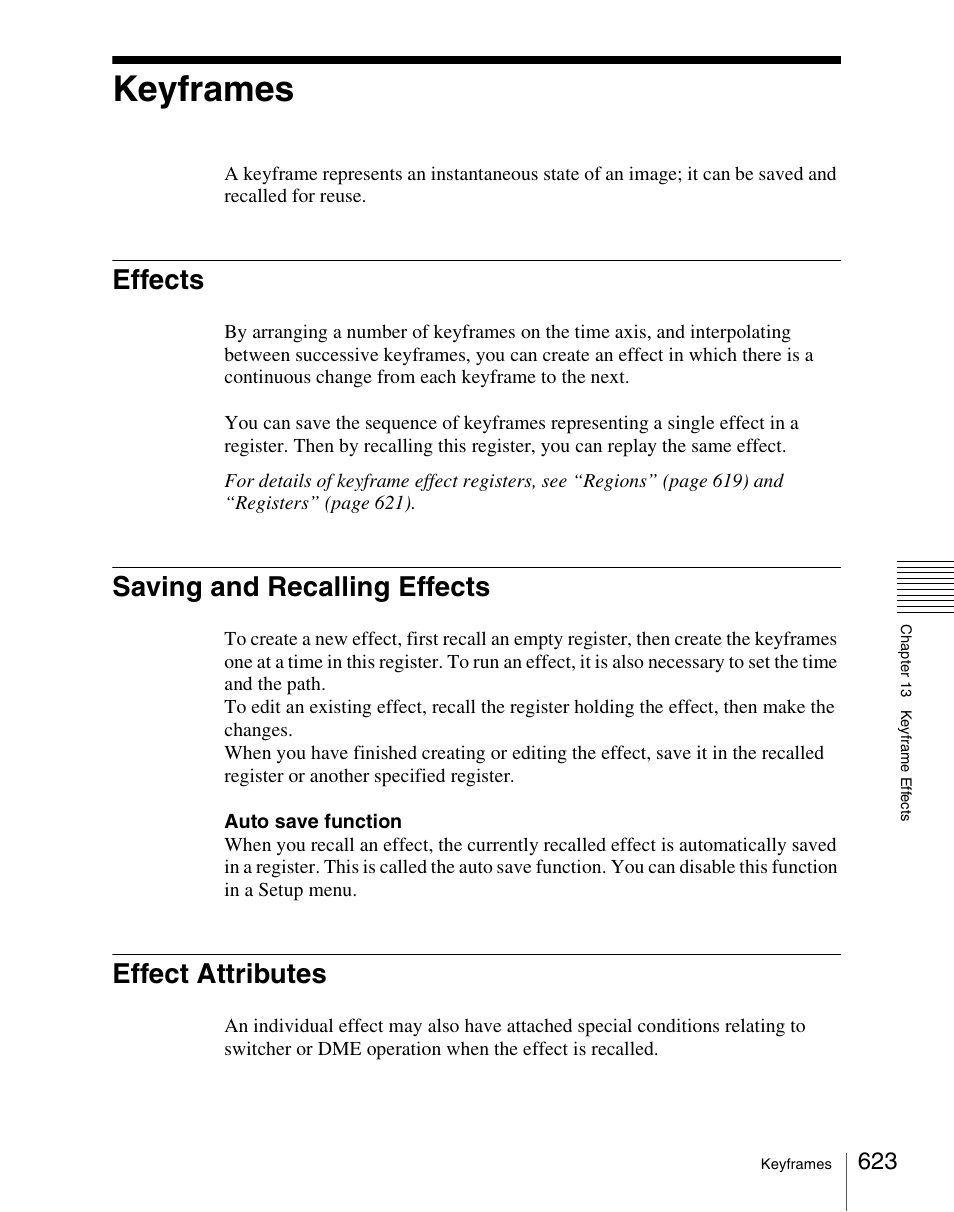 Keyframes, Effects, Saving and recalling effects | Effect attributes | Sony Multi Interface Shoe Adapter User Manual | Page 623 / 1094