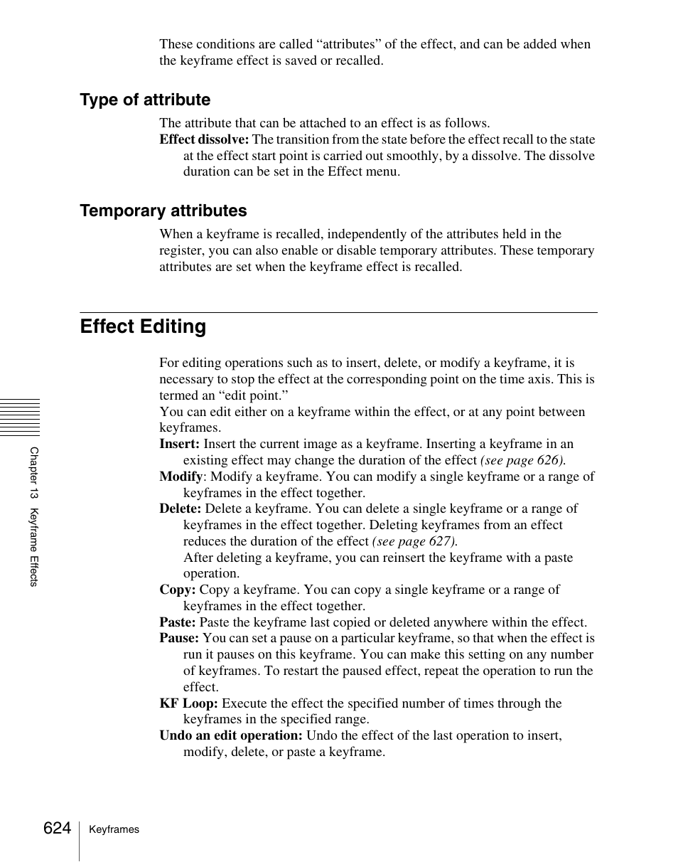 Effect editing, Type of attribute, Temporary attributes | Sony Multi Interface Shoe Adapter User Manual | Page 624 / 1094