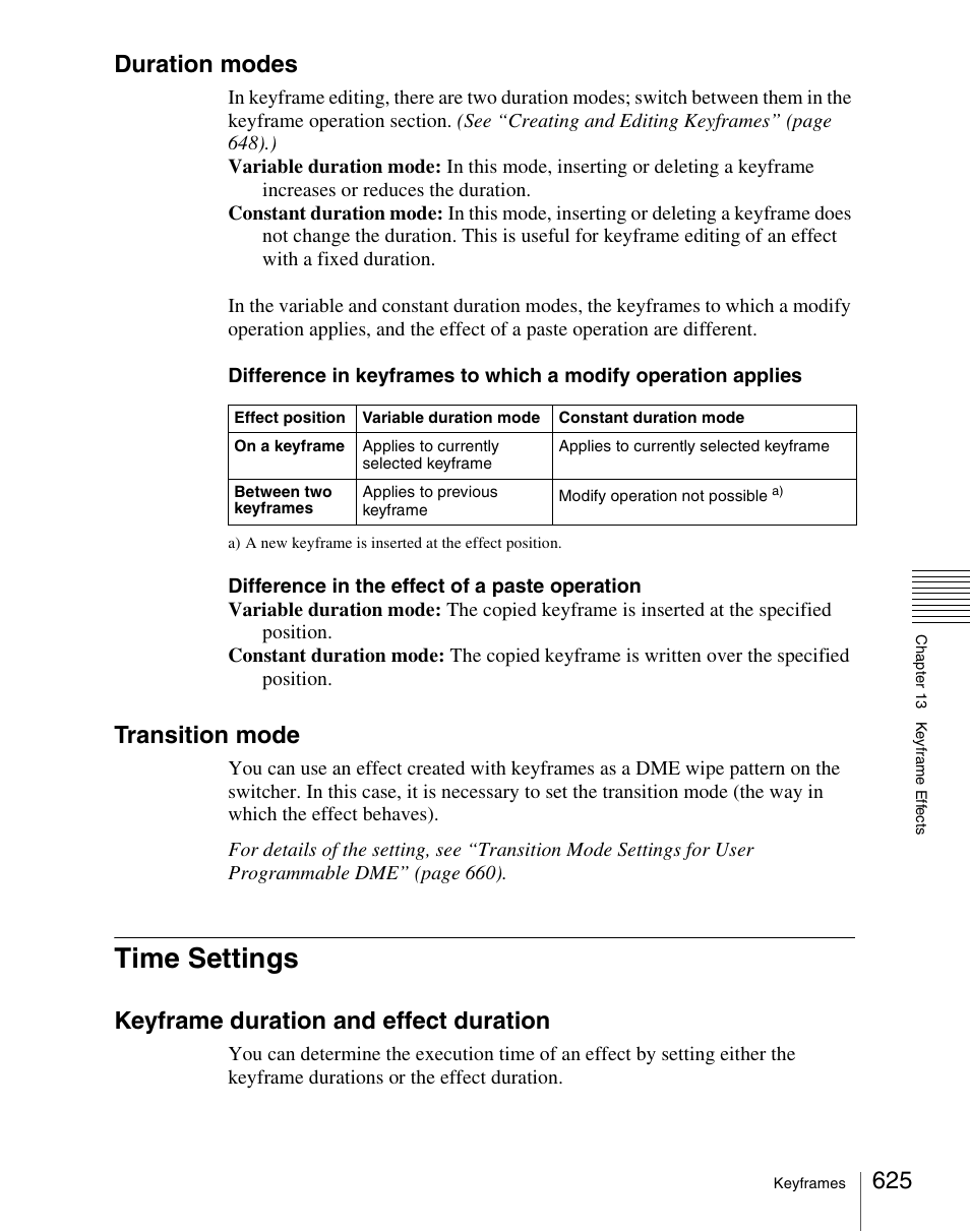 Time settings, Duration modes, Transition mode | Keyframe duration and effect duration | Sony Multi Interface Shoe Adapter User Manual | Page 625 / 1094