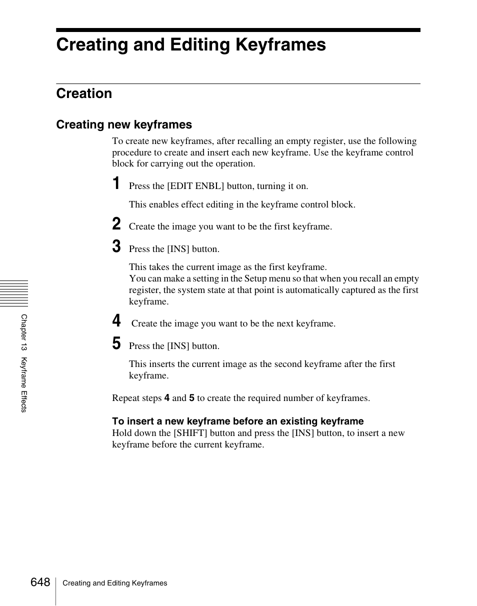 Creating and editing keyframes, Creation | Sony Multi Interface Shoe Adapter User Manual | Page 648 / 1094