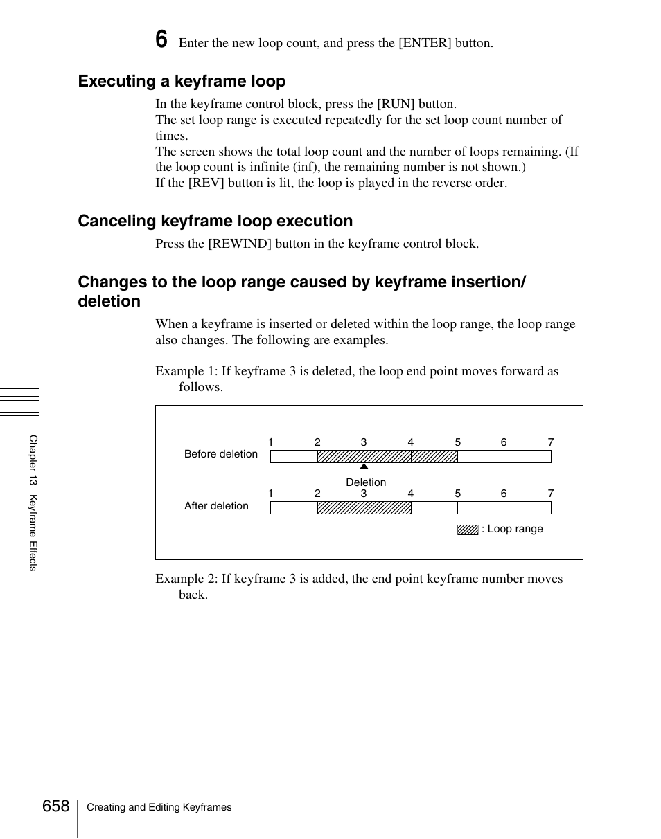 Executing a keyframe loop, Canceling keyframe loop execution | Sony Multi Interface Shoe Adapter User Manual | Page 658 / 1094