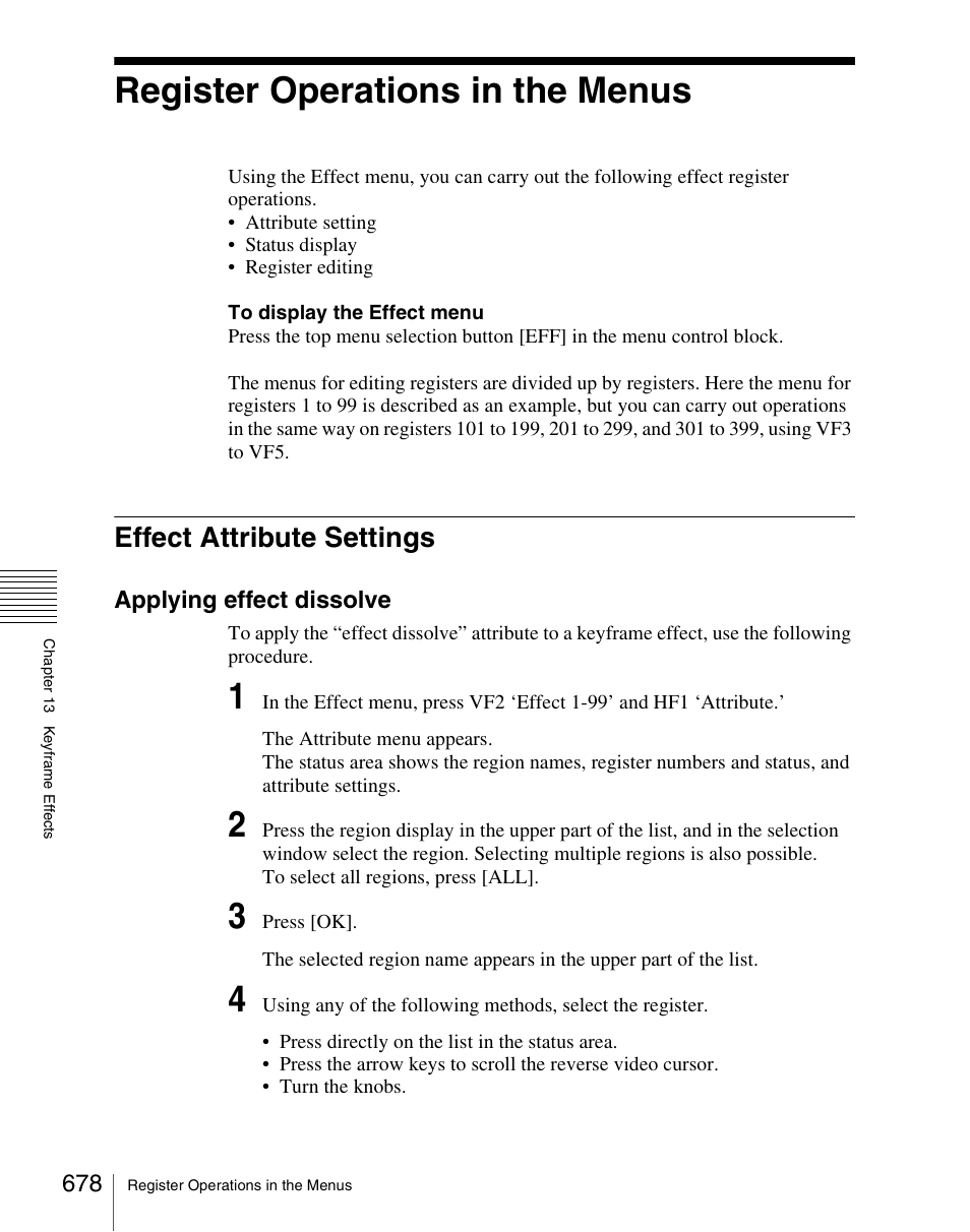 Register operations in the menus, Effect attribute settings | Sony Multi Interface Shoe Adapter User Manual | Page 678 / 1094