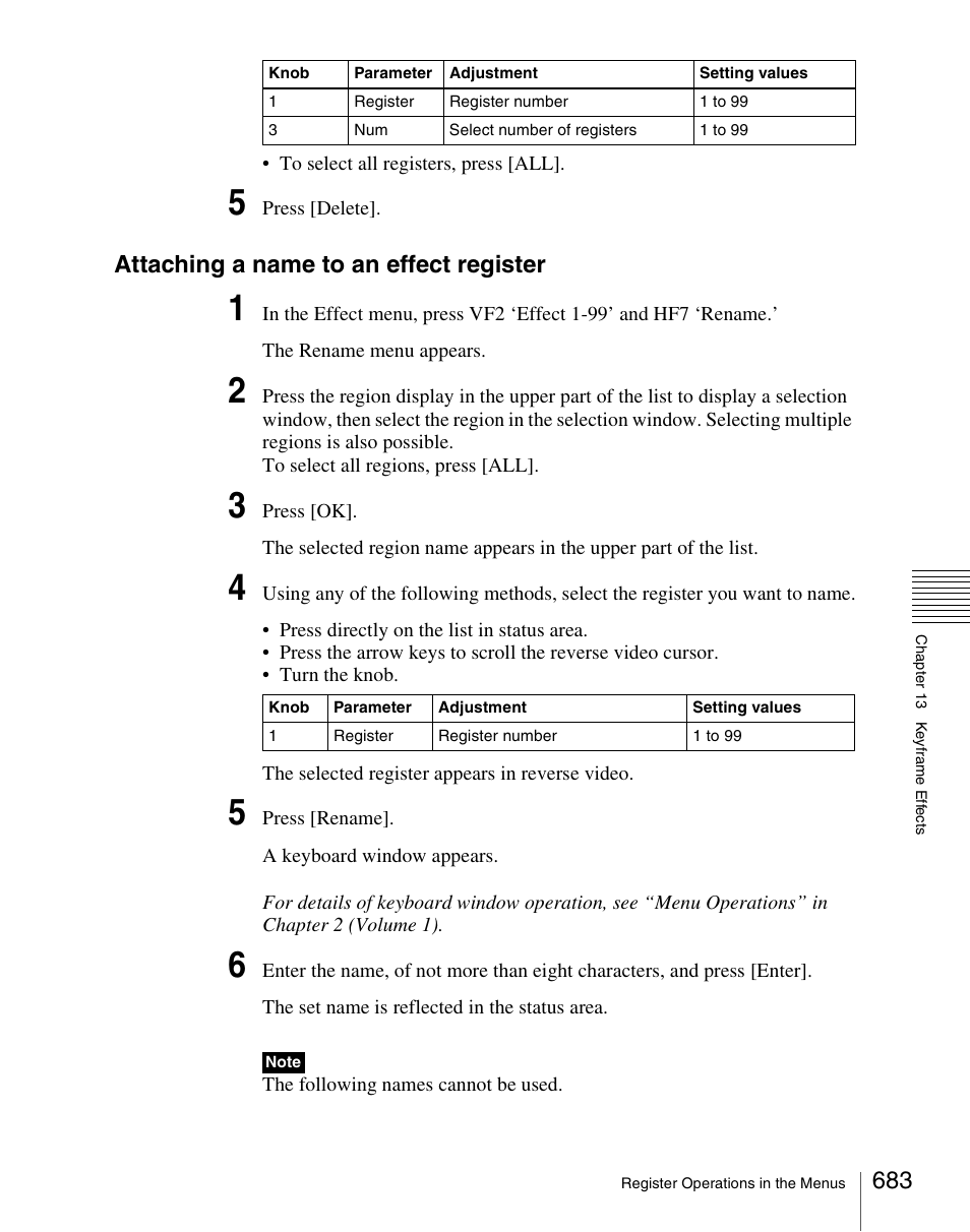 Attaching a name to an effect register | Sony Multi Interface Shoe Adapter User Manual | Page 683 / 1094