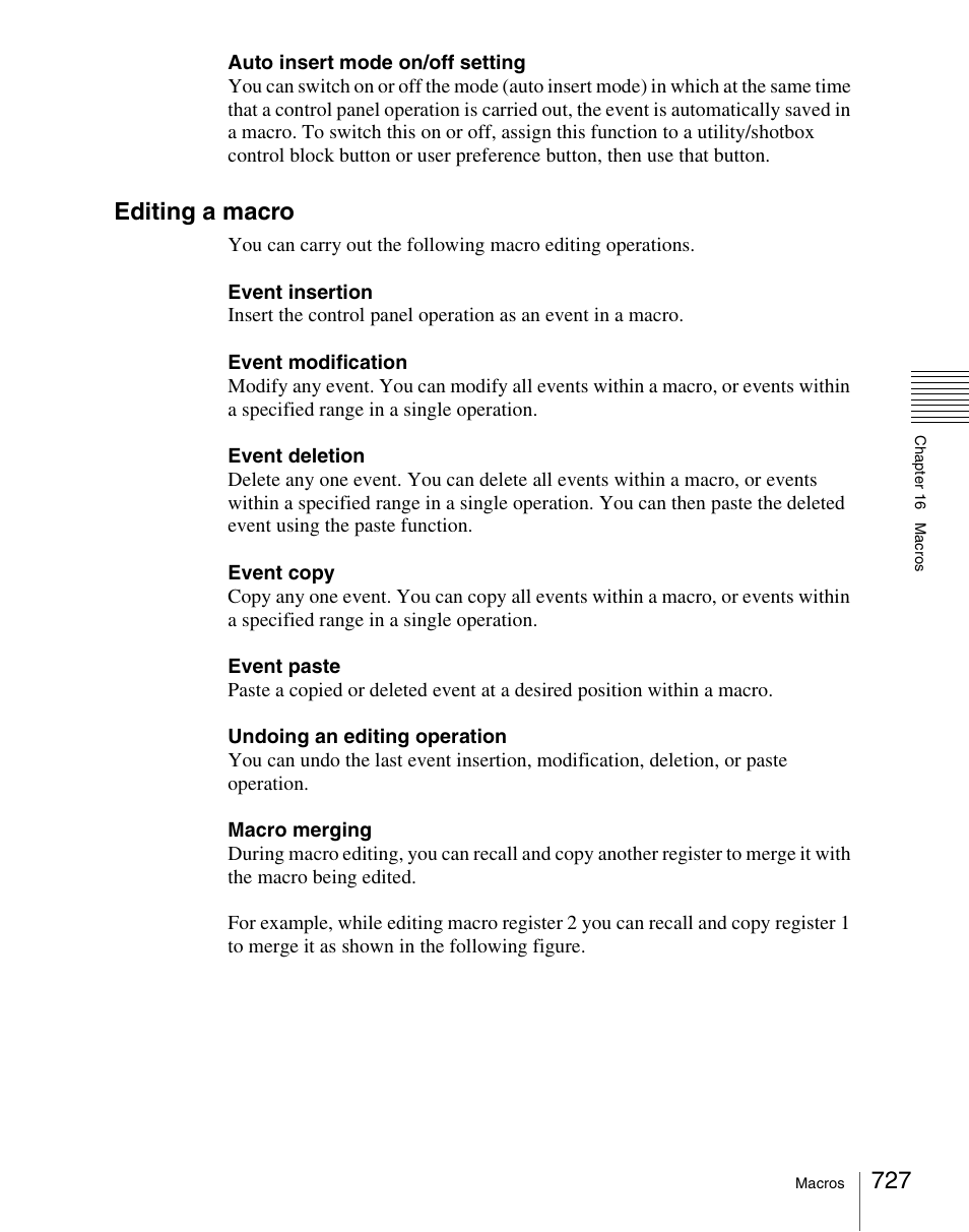 Editing a macro | Sony Multi Interface Shoe Adapter User Manual | Page 727 / 1094