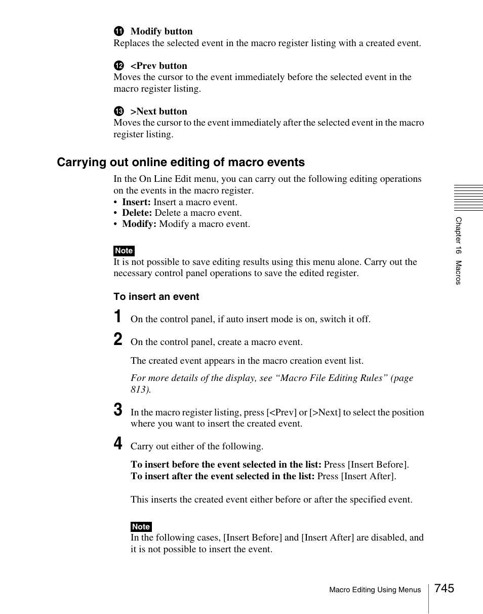 Carrying out online editing of macro events | Sony Multi Interface Shoe Adapter User Manual | Page 745 / 1094