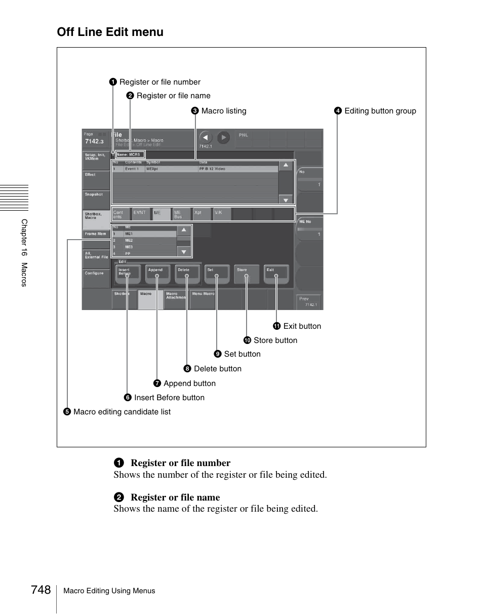 Off line edit menu | Sony Multi Interface Shoe Adapter User Manual | Page 748 / 1094