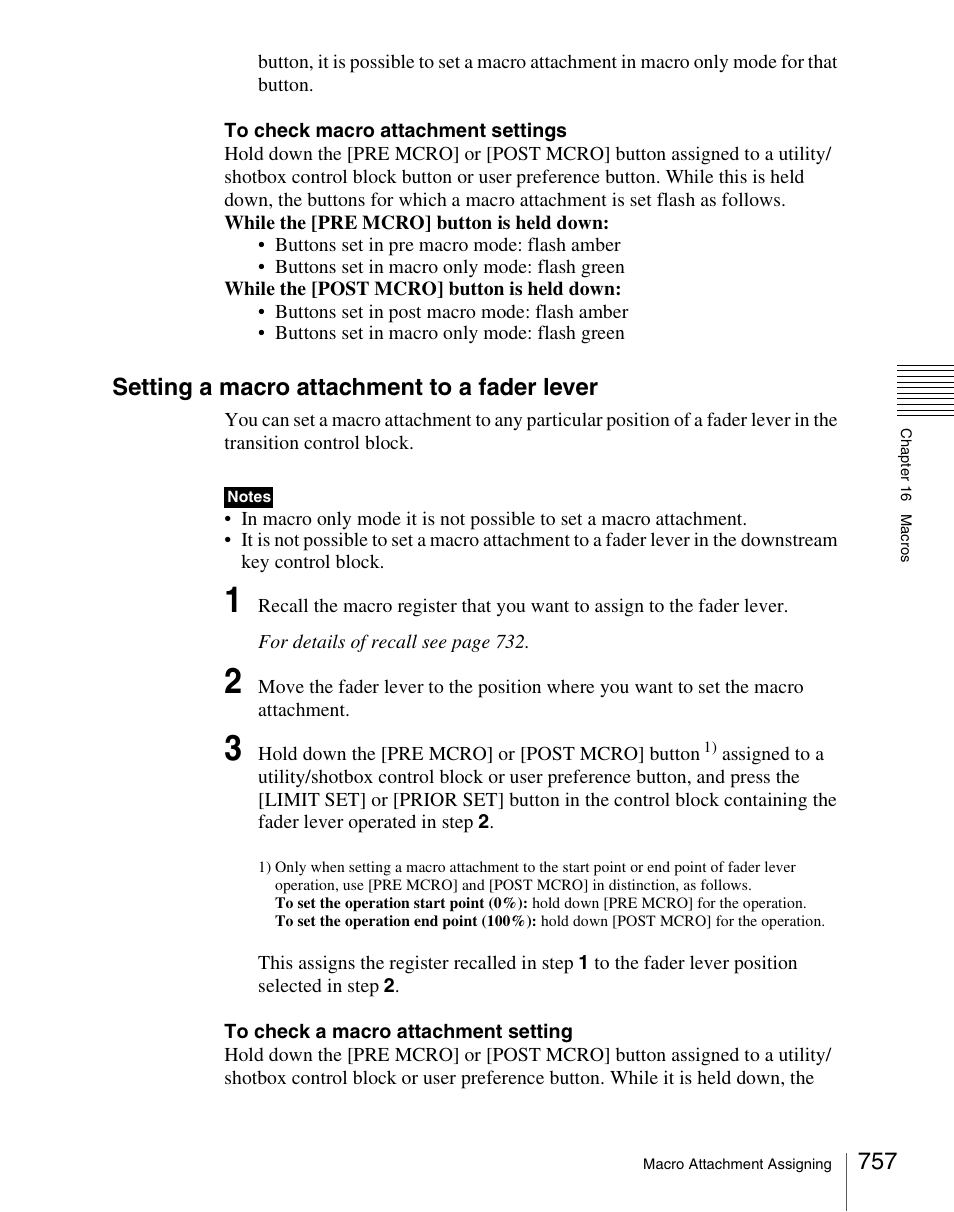 Setting a macro attachment to a fader lever | Sony Multi Interface Shoe Adapter User Manual | Page 757 / 1094