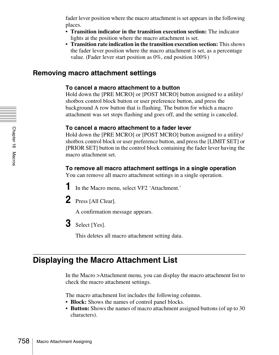 Displaying the macro attachment list | Sony Multi Interface Shoe Adapter User Manual | Page 758 / 1094