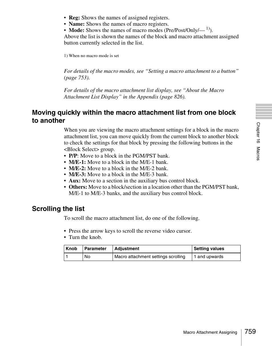 Scrolling the list | Sony Multi Interface Shoe Adapter User Manual | Page 759 / 1094