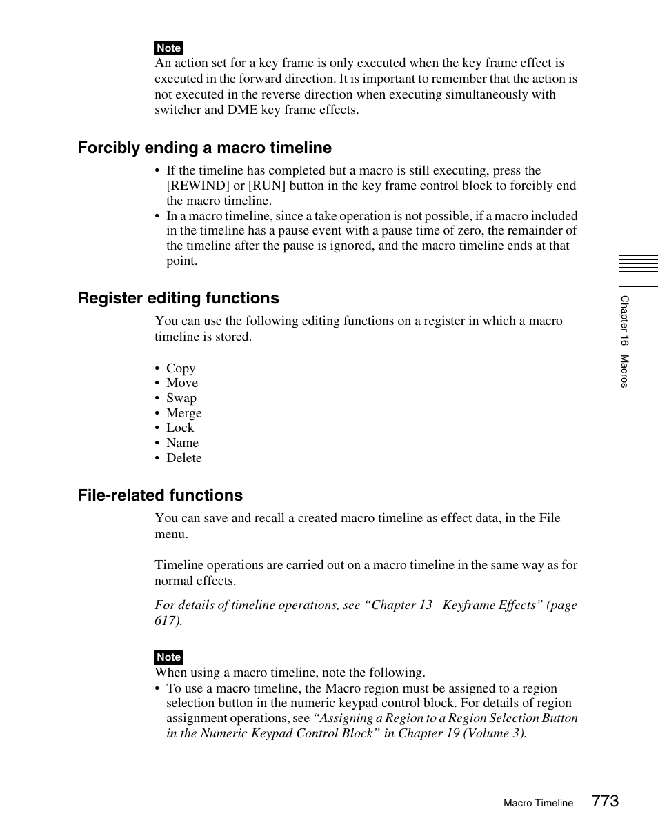 Forcibly ending a macro timeline, Register editing functions, File-related functions | Sony Multi Interface Shoe Adapter User Manual | Page 773 / 1094