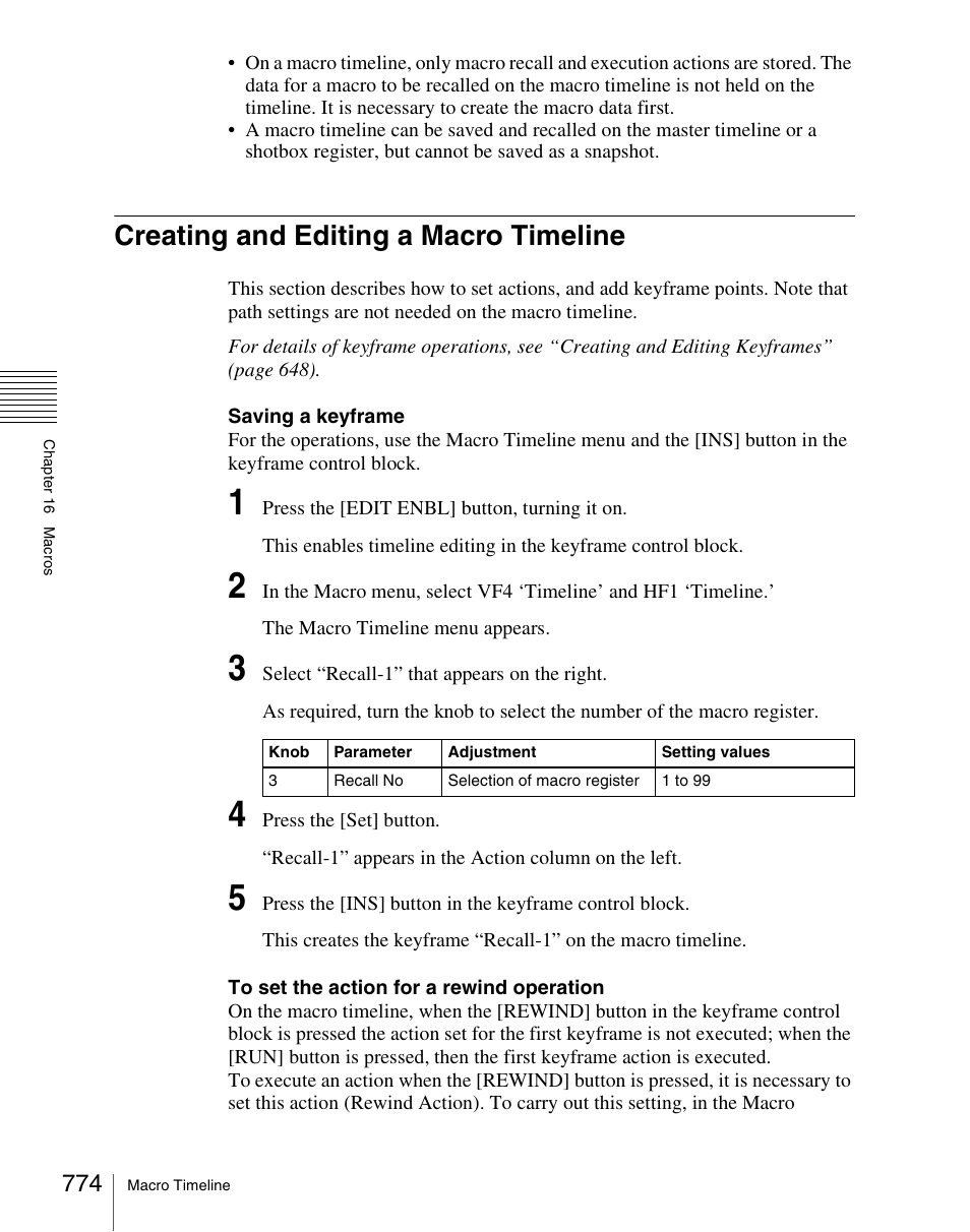 Creating and editing a macro timeline | Sony Multi Interface Shoe Adapter User Manual | Page 774 / 1094