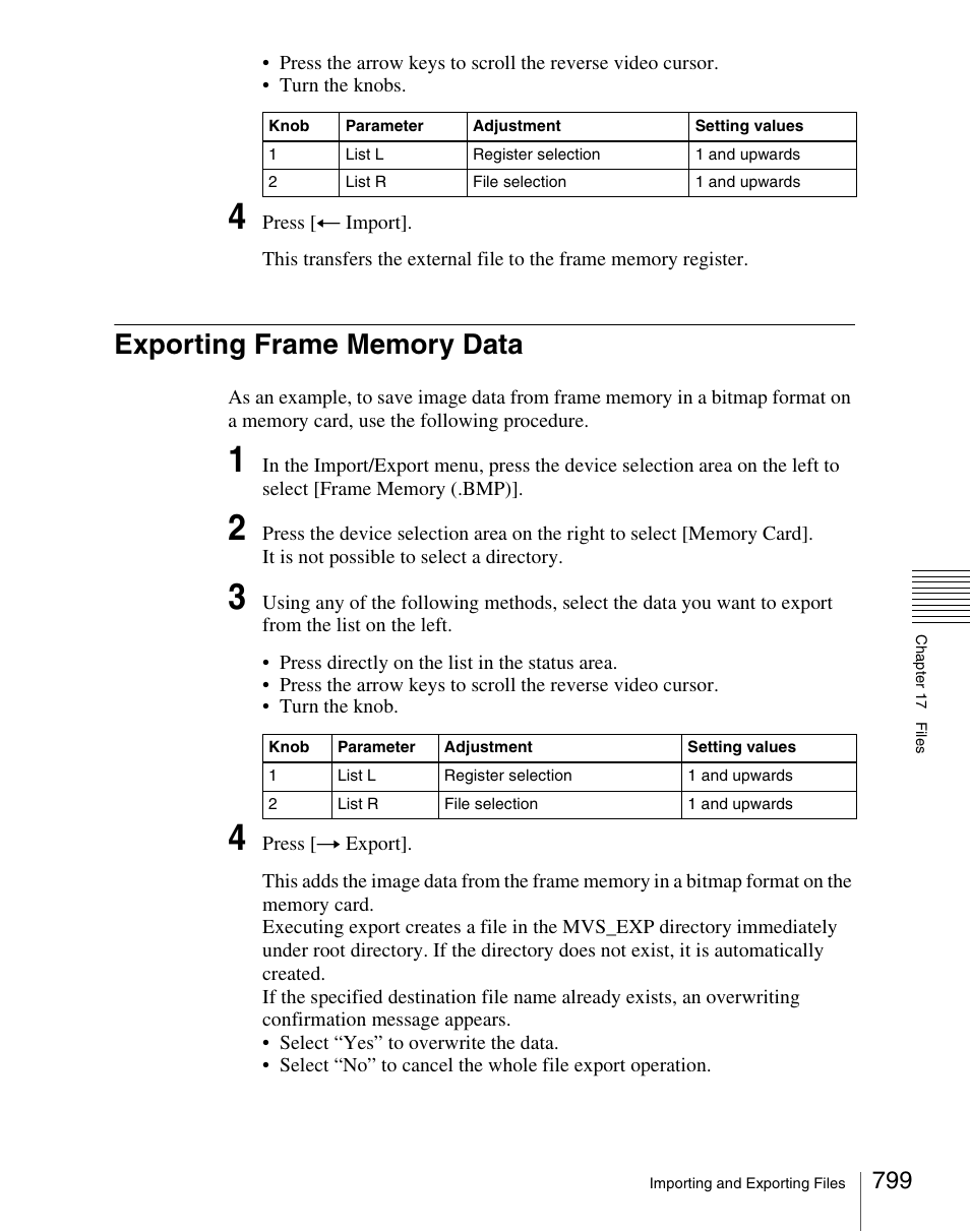 Exporting frame memory data | Sony Multi Interface Shoe Adapter User Manual | Page 799 / 1094