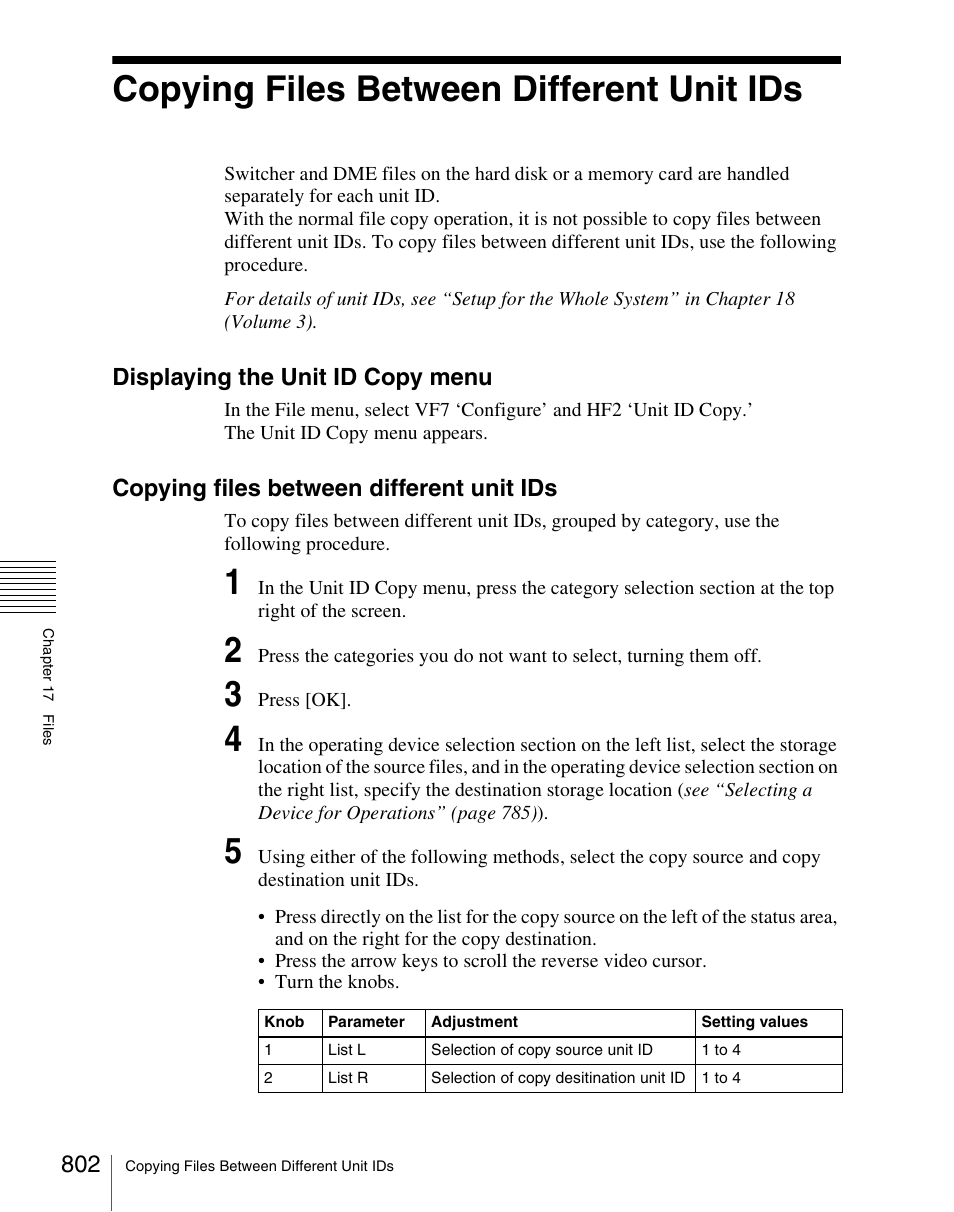 Copying files between different unit ids, Displaying the unit id copy menu | Sony Multi Interface Shoe Adapter User Manual | Page 802 / 1094