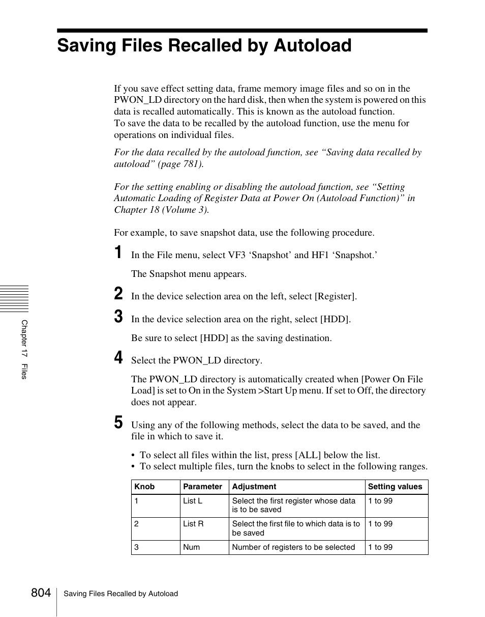 Saving files recalled by autoload | Sony Multi Interface Shoe Adapter User Manual | Page 804 / 1094