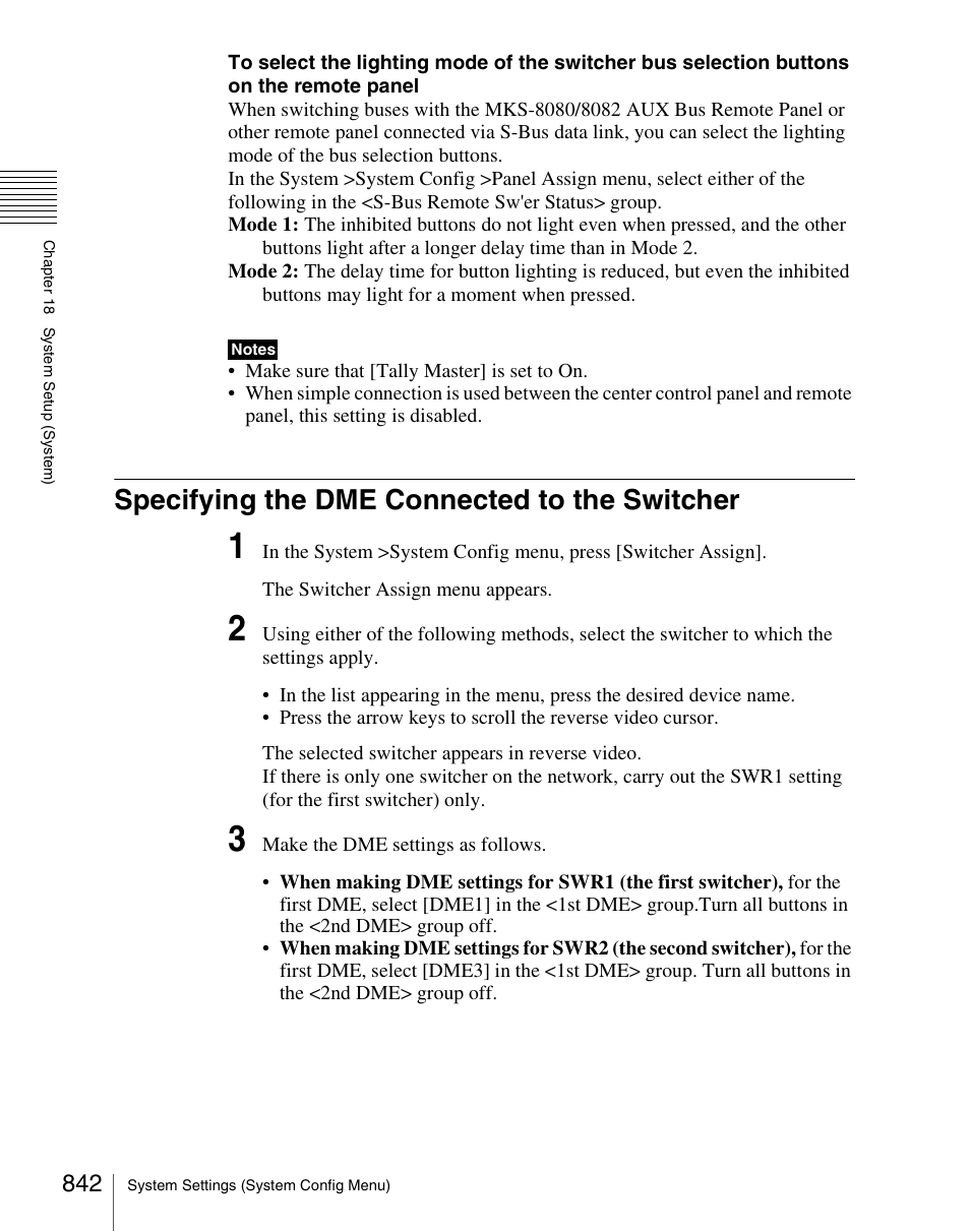 Specifying the dme connected to the switcher | Sony Multi Interface Shoe Adapter User Manual | Page 842 / 1094