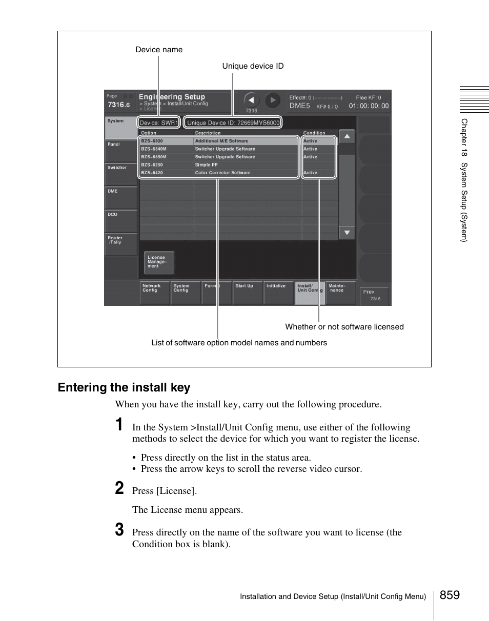 Entering the install key | Sony Multi Interface Shoe Adapter User Manual | Page 859 / 1094