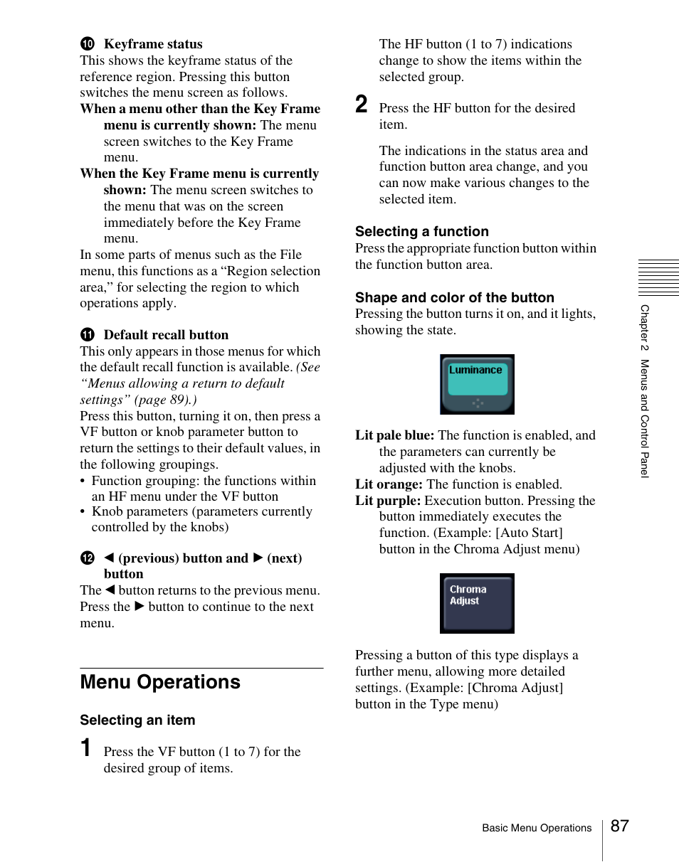 Menu operations | Sony Multi Interface Shoe Adapter User Manual | Page 87 / 1094