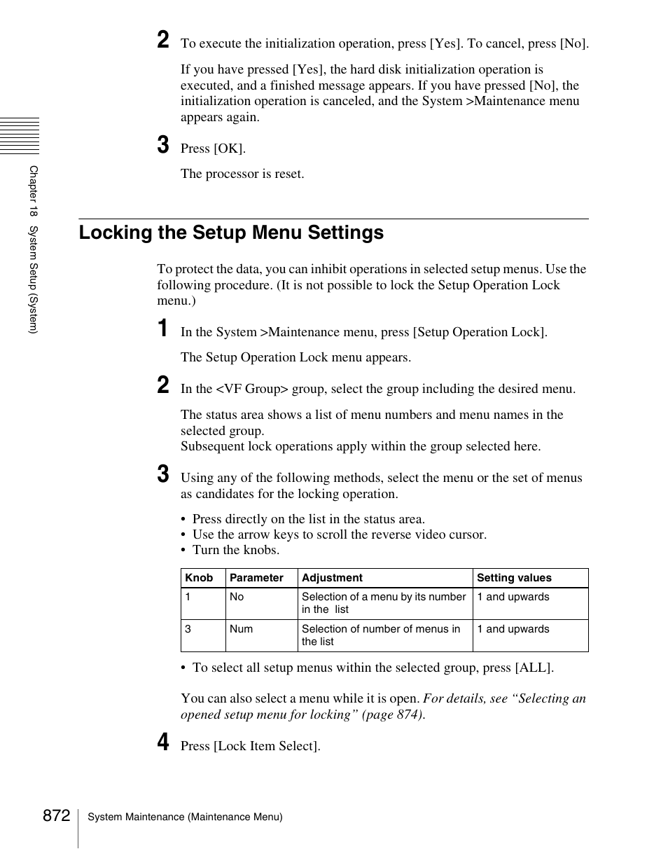 Locking the setup menu settings | Sony Multi Interface Shoe Adapter User Manual | Page 872 / 1094