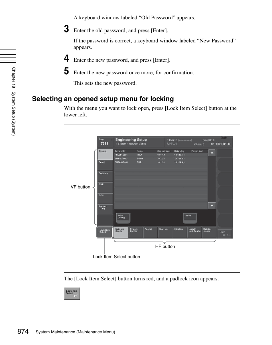 Ee “selecting an, Selecting an opened setup menu for locking | Sony Multi Interface Shoe Adapter User Manual | Page 874 / 1094