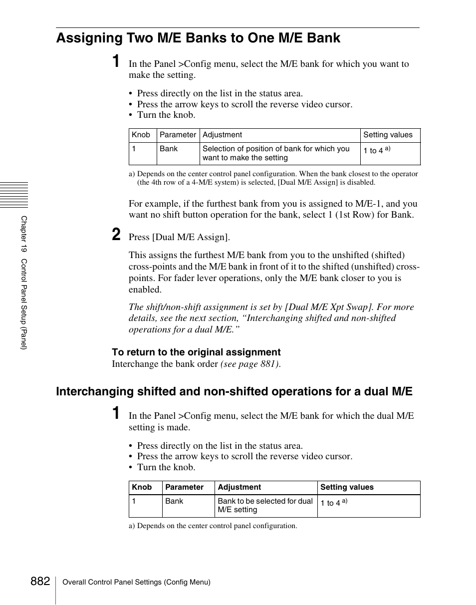 Assigning two m/e banks to one m/e bank | Sony Multi Interface Shoe Adapter User Manual | Page 882 / 1094