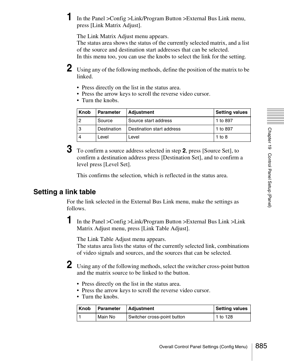 Setting a link table | Sony Multi Interface Shoe Adapter User Manual | Page 885 / 1094