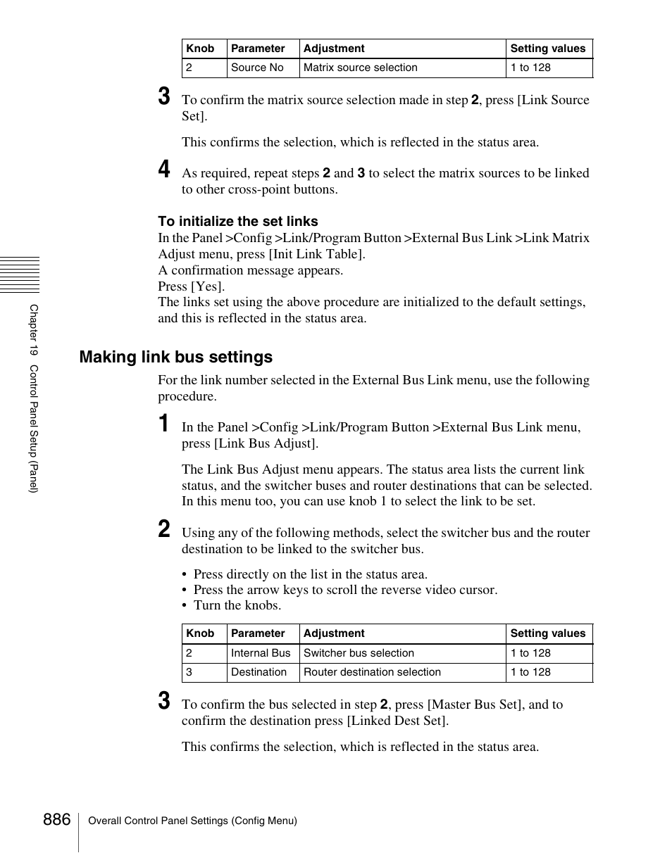 Making link bus settings | Sony Multi Interface Shoe Adapter User Manual | Page 886 / 1094