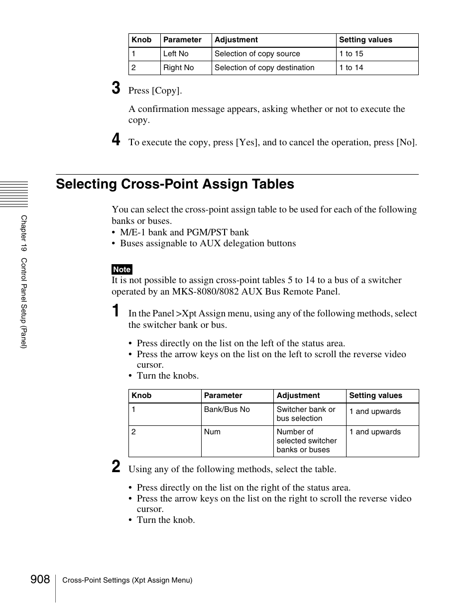 Selecting cross-point assign tables | Sony Multi Interface Shoe Adapter User Manual | Page 908 / 1094