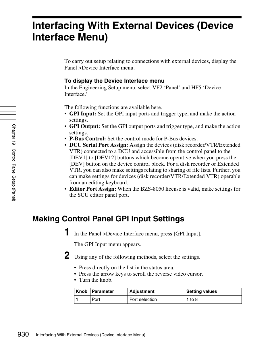 Making control panel gpi input settings | Sony Multi Interface Shoe Adapter User Manual | Page 930 / 1094