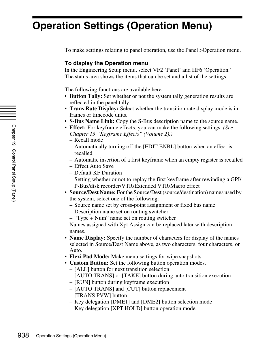 Operation settings (operation menu) | Sony Multi Interface Shoe Adapter User Manual | Page 938 / 1094