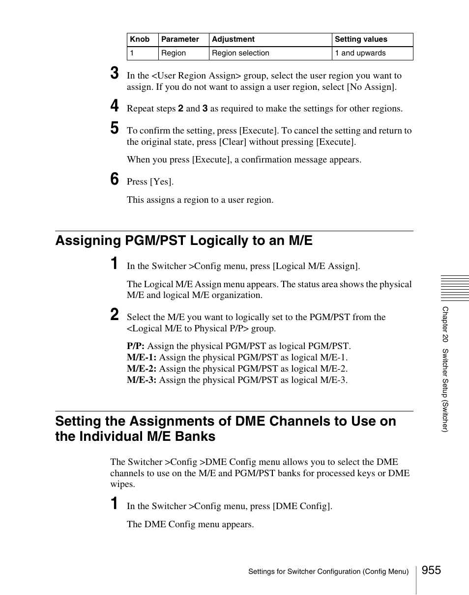 Assigning pgm/pst logically to an m/e, Banks | Sony Multi Interface Shoe Adapter User Manual | Page 955 / 1094