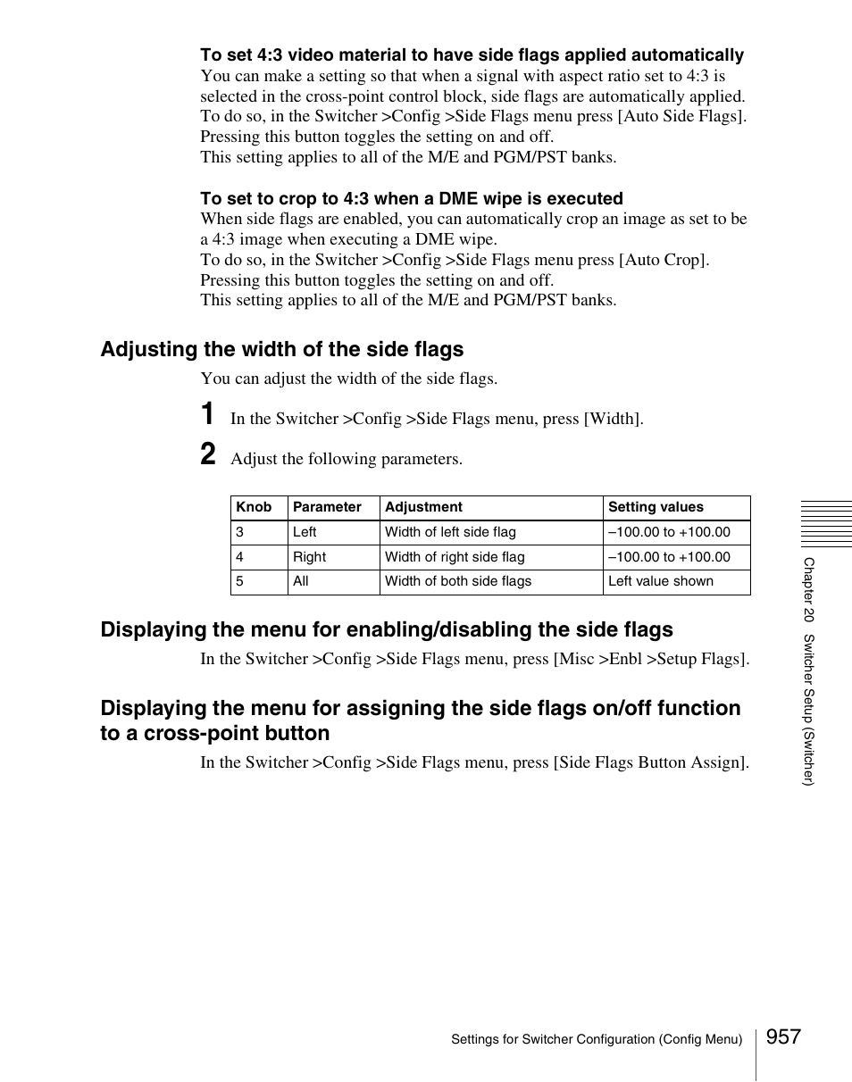 Adjusting the width of the side flags | Sony Multi Interface Shoe Adapter User Manual | Page 957 / 1094