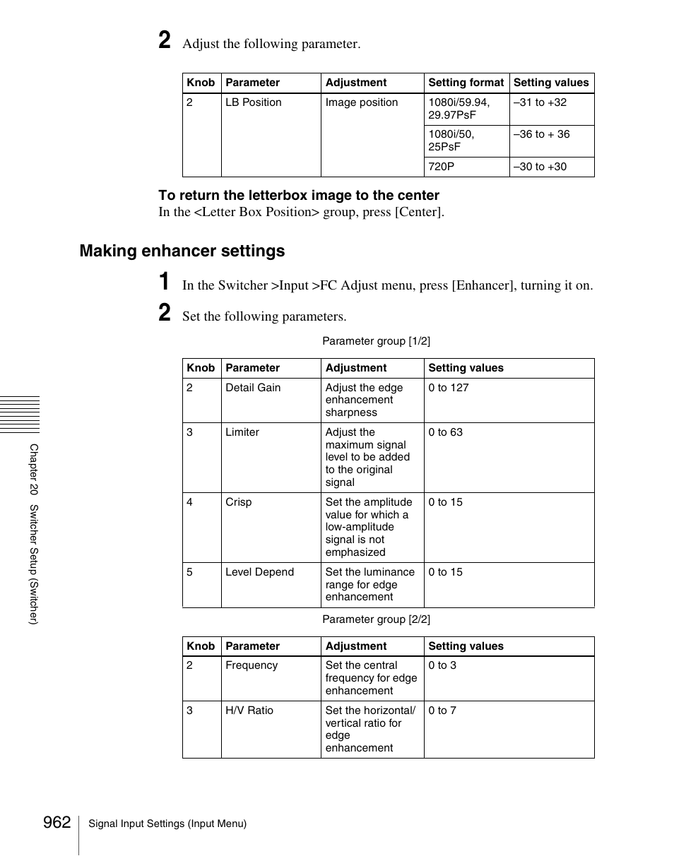 Making enhancer settings | Sony Multi Interface Shoe Adapter User Manual | Page 962 / 1094