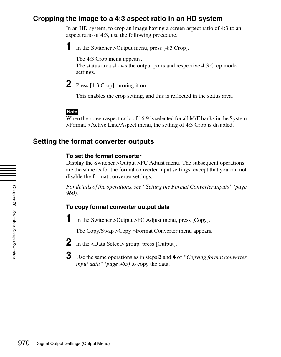 Setting the format converter outputs | Sony Multi Interface Shoe Adapter User Manual | Page 970 / 1094