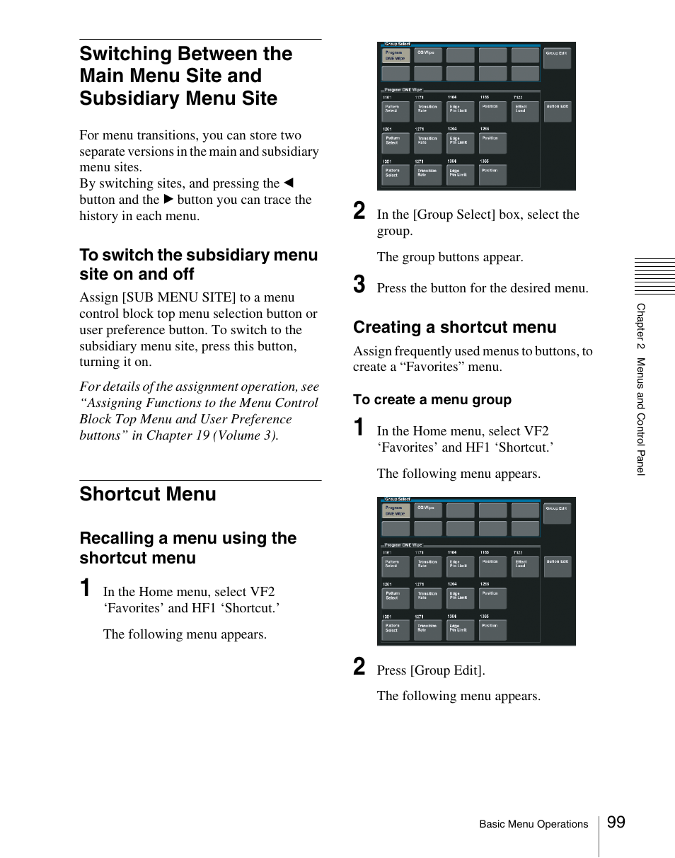 Shortcut menu | Sony Multi Interface Shoe Adapter User Manual | Page 99 / 1094