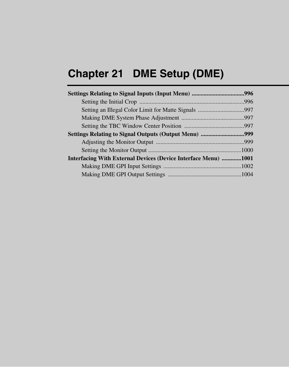 Chapter 21 dme setup (dme) | Sony Multi Interface Shoe Adapter User Manual | Page 995 / 1094