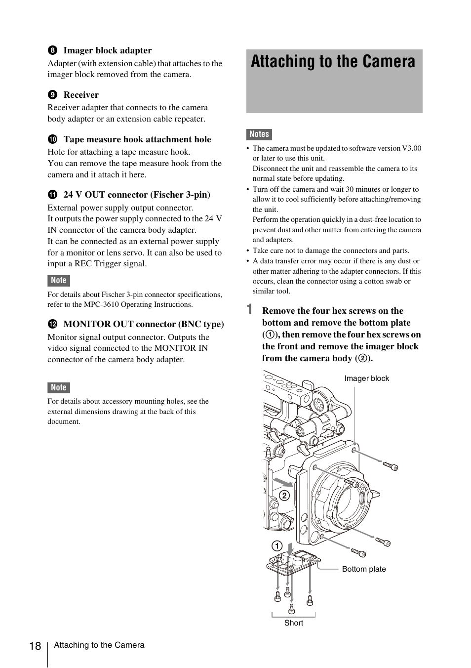 Attaching to the camera | Sony FA-WRC1M Wireless Radio Commander User Manual | Page 18 / 81