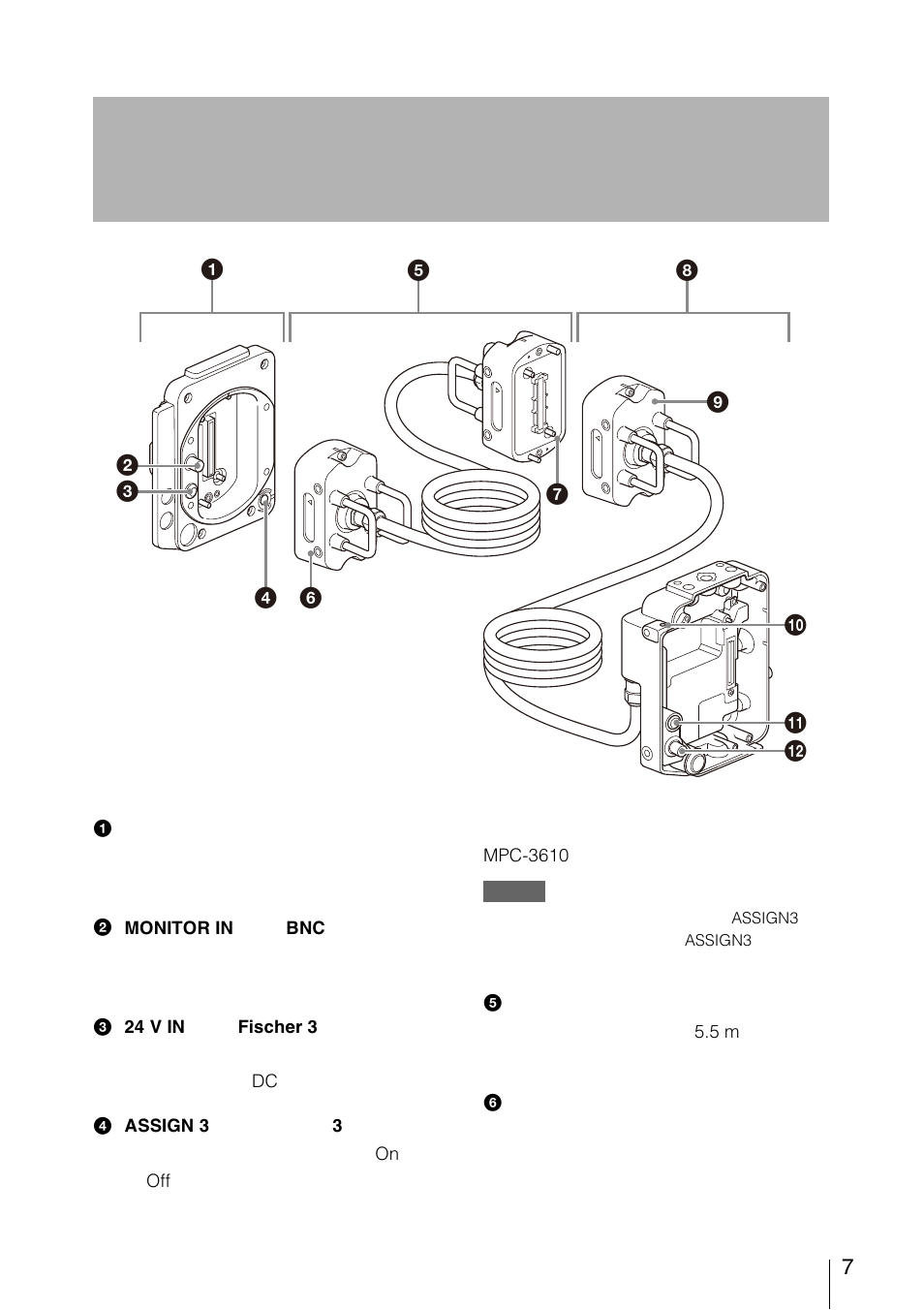 各部の名称と働き | Sony FA-WRC1M Wireless Radio Commander User Manual | Page 7 / 81