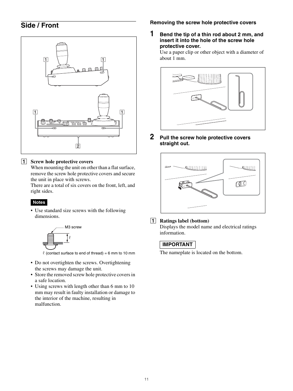Side / front | Sony WI-1000XM2 Noise-Canceling Wireless In-Ear Headphones (Black) User Manual | Page 11 / 62