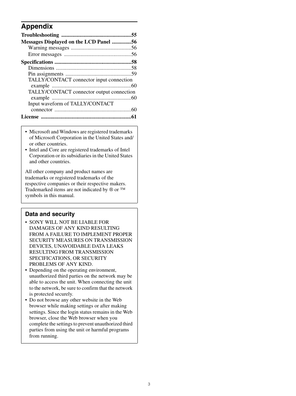 Appendix | Sony WI-1000XM2 Noise-Canceling Wireless In-Ear Headphones (Black) User Manual | Page 3 / 62