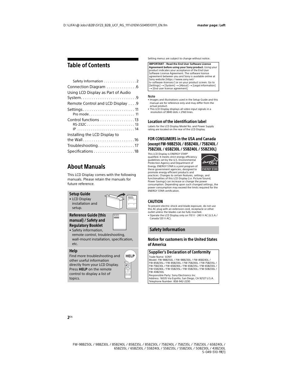 Sony WF-1000XM5 Noise-Canceling True Wireless In-Ear Headphones (Silver) User Manual | Page 2 / 68