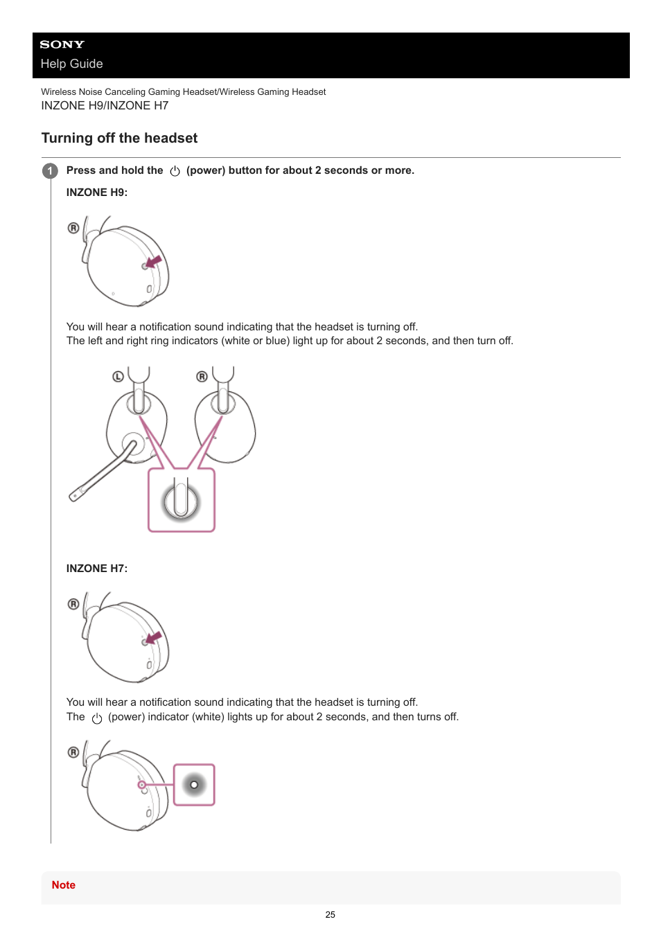 Turning off the headset | Sony MDR-MV1 Open-Back Reference Monitor Headphones User Manual | Page 25 / 123