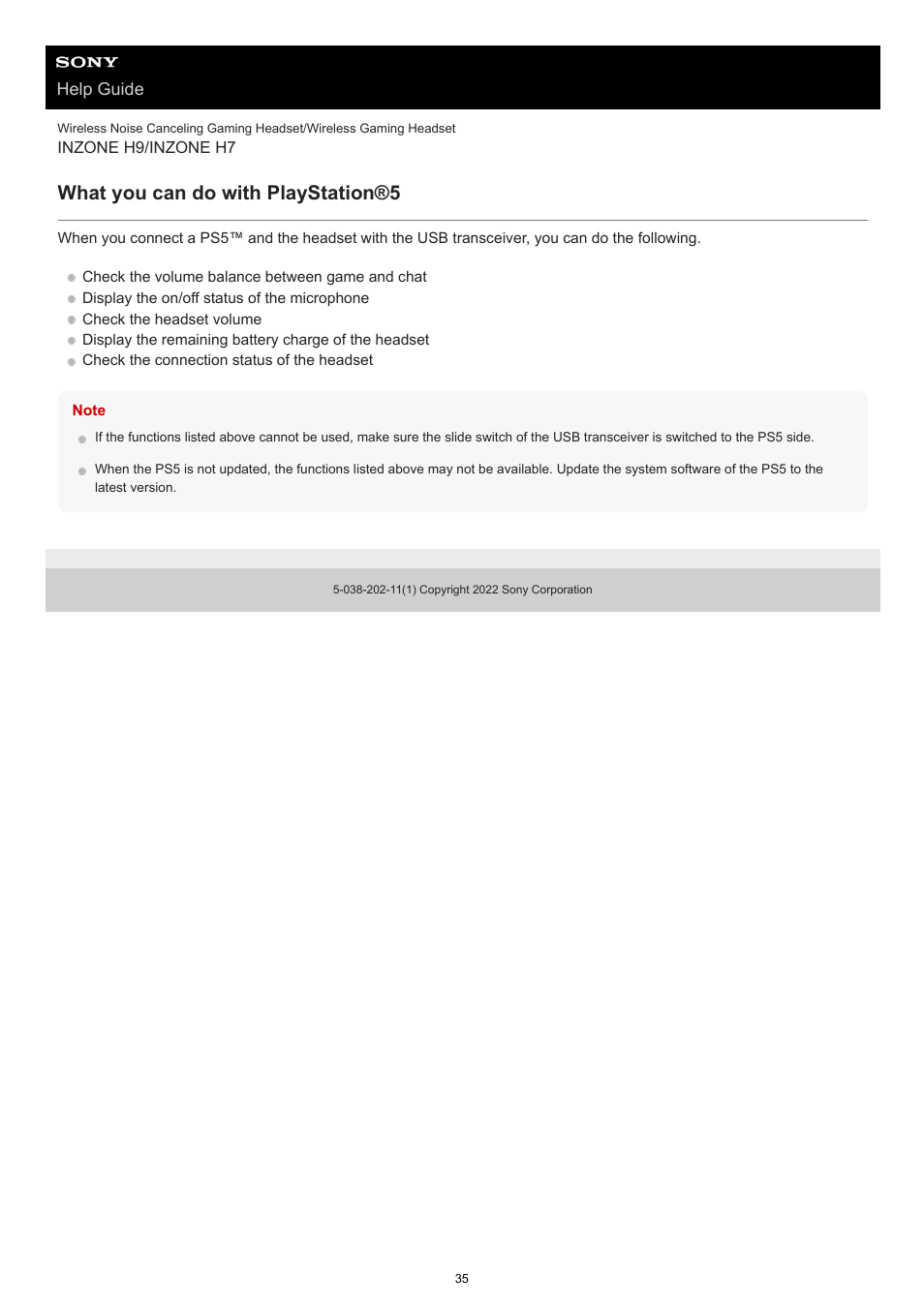 What you can do with playstation®5 | Sony MDR-MV1 Open-Back Reference Monitor Headphones User Manual | Page 35 / 123