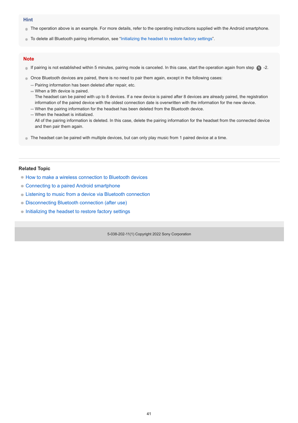 Sony MDR-MV1 Open-Back Reference Monitor Headphones User Manual | Page 41 / 123